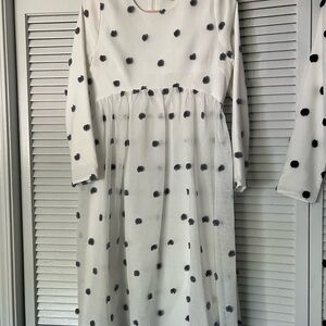 Dainty Jewells White and Gray Pom Pom Midi dress